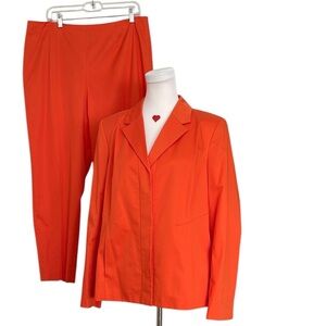 NWT Vintage Ellen Tracy orange quality cotton pantsuit